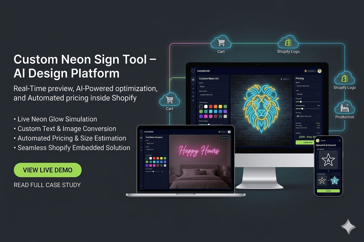 Custom Neon Sign Tool portfolio project – Ryzonix